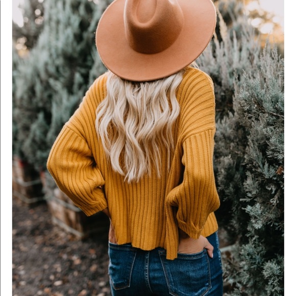 GENA Ribbed Knit Sweater | Mustard | - Picture 7 of 8